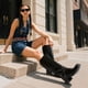 thumbnail image 2 of Botas DREAM PAIRS DWUMKB2529 para mujer, negras, hasta la rodilla, talla 7, 2 of 7