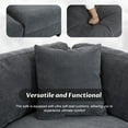 thumbnail image 5 of EUROCO 128.7" Longer 5-seat Sectional sofa Modular Sofa Couch with Removable Storage Ottoman, 2 hidden cup holders and Removable Cushions for Living Room Apartment,Grey, 5 of 8