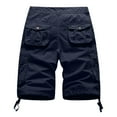 thumbnail image 3 of HCNTES Men's Cargo ClassicWaist Shorts with Drawstring(Dark Blue,32), 3 of 3