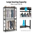 thumbnail image 4 of Tribesigns Free-standing Closet Organizer with 3 Storage Shelves and 2 Hanging Rod, Large Standing Clothes Garment Rack, 4 of 7