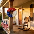 thumbnail image 5 of ZhangC 17.7 Inch Patriotic Red White Blue Tinsel Wreath, Star Decorated Fourth of July Wreath for Front Door, Independence Day, Memorial Day, Veterans Day Wall Porch Decor, 5 of 7