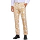 thumbnail image 1 of Pantalones de estampado floral para hombres, pantalones retro de flores paisley, 30 caqui, 1 of 6