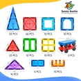 thumbnail image 5 of SUNNY AUNTIE Magnetic Tiles 180 PCS XL Set with Storage Bag – Magnetic Building Tiles for Kids Ages 3-8, STEM Magnet Construction Toy for Boys & Girls, 5 of 6