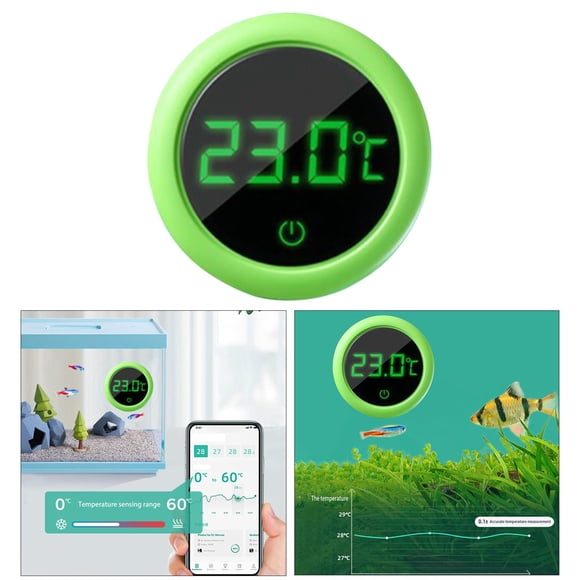 termómetro adhesivo para de , indicador de temperatura, pantalla LCD  degree C Termómetro digital para acuario para agua Terrario Colco termómetro digital
