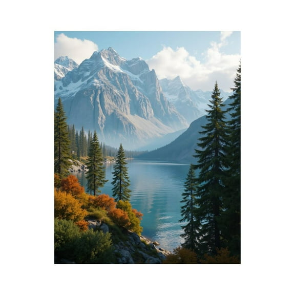 Paint by Numbers Kit for Adults, Mountain Lake Autumn Pines Paint by Numbers, Easy Paint by Numbers Kit for Adults Beginner, DIY Adult Paint by Number Kits on Canvas, Home Decor