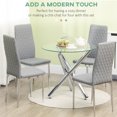 thumbnail image 4 of HOMCOM Set of a Dining Chairs Upholstery Seat with Steel Legs, 4 of 10