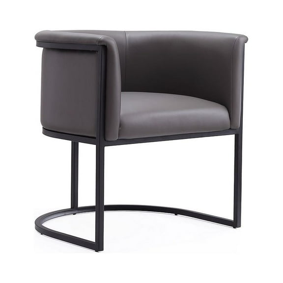 Manhattan Comfort Cosmopolitan 18.9" Faux Leather Dining Chair in Pebble