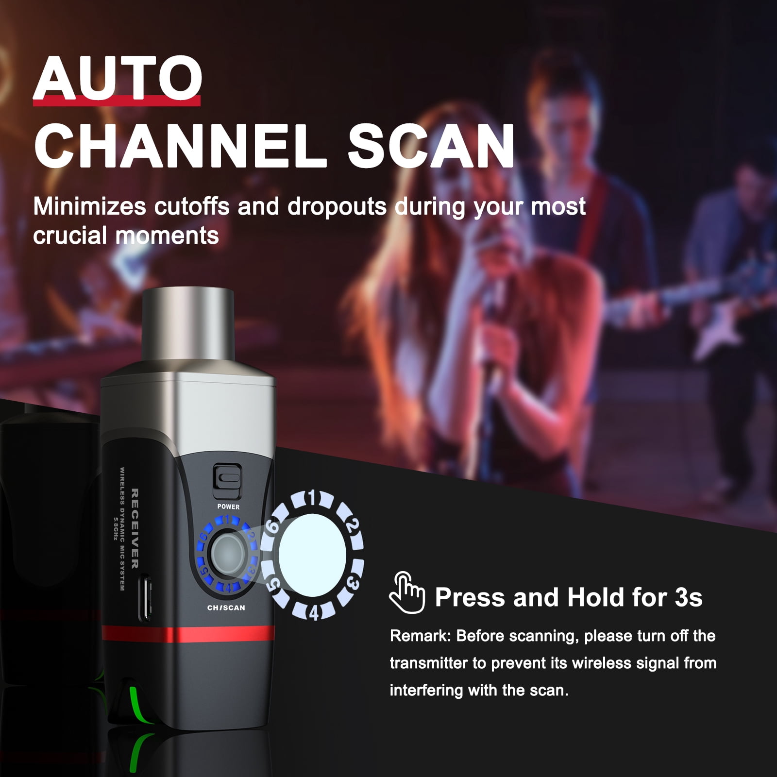 Xvive U35 Dynamic Microphone Wireless System with 5.8GHz Transmitter and Receiver