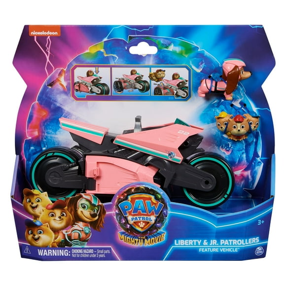 Paw Patrol Mighty Movie Liberty & Poms Vehicles with Motorcycle and 2 Figures