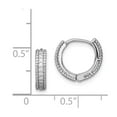 thumbnail image 3 of 925 Sterling Silver Rhodium-plated Polished CZ Hinged Hoop Earrings; for Adults and Teens; for Women and Men, 3 of 3