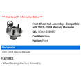 thumbnail image 2 of Front Wheel Hub Assembly - Compatible with 2003 - 2004 Mercury Marauder, 2 of 2