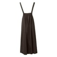 thumbnail image 3 of Women's Suspender Skirt - Long Straps, Large Pockets, Over-The-Knee, Casual Summer Dress, 3 of 4