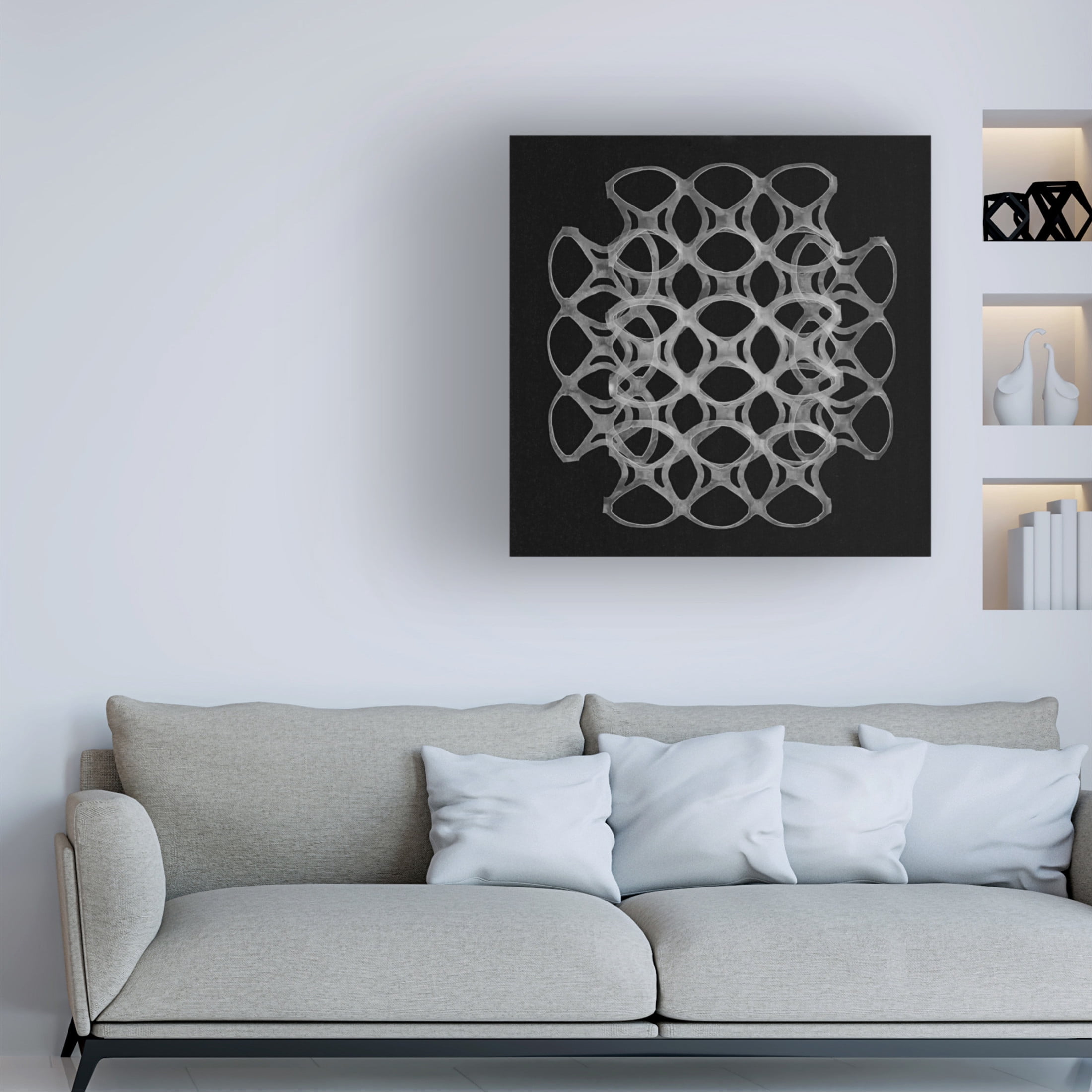 Canvas Wall Art - Berry Rosenthal 'Six Pack Holders II' Wall Art for Living Room, Bedroom, or Office Décor by Trademark Fine Art - 35 x 35 Inches