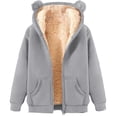 thumbnail image 5 of BOOMNY Women's Long Sleeve Fleece Hoodies Solid Pullover Hoodie for Women Trendy Zip Up Warm Fall Winter Hooded Sweatshirts With Pocket, 5 of 5