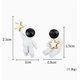thumbnail image 4 of Pendientes de estrella de astronauta 3D para mujeres y adolescentes, lindos, divertidos, creativos, dibujos animados, chapado en oro blanco, astronauta, pendientes asimétricos irregulares, joyería, 4 of 5