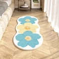 thumbnail image 1 of Flower Pattern Area Rug Carpet Blanket, Polyester Soft Throw for Bedroom Living Room, Non-Slip Backing, Machine Washable, 1 Piece, 1 of 5