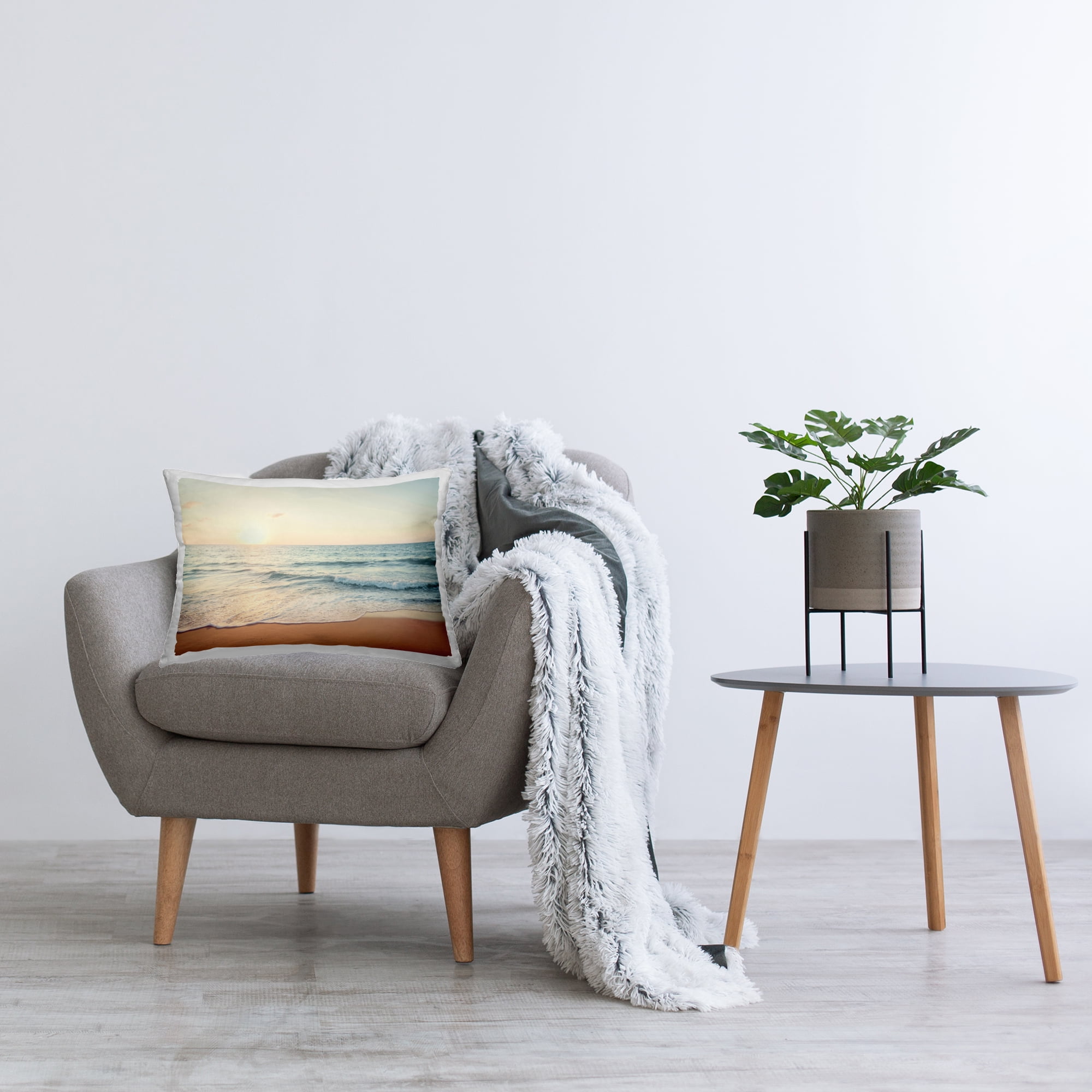 Stupell Industries Rolling Tide Beach Decorative Printed Throw Pillow Design by Nataly White.