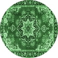 thumbnail image 1 of Ahgly Company Indoor Round Medallion Emerald Green Traditional Area Rugs, 3' Round, 1 of 4