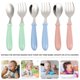 thumbnail image 2 of 6pcs Cucharas y horquillas creativas de acero inoxidable para niños (color surtido), 2 of 6