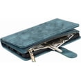 thumbnail image 4 of Samsung Galaxy A52 5G Wallet Case,[9 Card Slots] Removable Adjustable Crossbody Necklace Lanyard Shoulder Strap Zipper Magnetic Leather Case for Samsung Galaxy A52 5G,6.5 inch Blue, 4 of 8