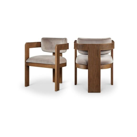 Meridian Furniture Sacha Taupe Velvet Dining Chair, Set of 2