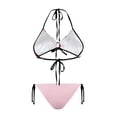 thumbnail image 2 of chaqlin Women's Strawberry Daisy Halter Bikini Set - Cute Two-Piece Triangle Swimsuit with Tie Side Bottoms for Beach & Vacation, 2 of 9