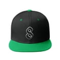 thumbnail image 2 of Daxton Classic Snapback Old English A to Z Numbers Initials Flat Bill Visor Cap-Black Green Hat, Number 8, 2 of 3