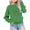 thumbnail image 2 of Bnwani Christmas Toddler Crew Neck Sweatshirts Girls Long Sleeve Casual Print Green Size 11 Years, 2 of 4