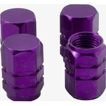 4 PCS Style Polished Aluminum Chrome Tire Valve Stem Caps (Purple)