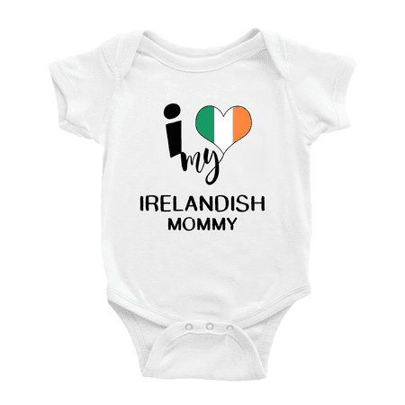 

I Heart My Irelandish Mommy Ireland Love Flag Baby Clothes (White 18-24 Months)