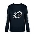 thumbnail image 4 of BODOAO Game Day Sweatshirt Women Football Sweatshirts Rugby Graphic Pullover Weekend Tops Casual Football Season Shirt Women's Bloody Print Loose Long Sleeve Sweatshirt Top Navy Xl, 4 of 4