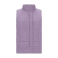 thumbnail image 7 of Guzom Womens Purple Lightweight Puffer Vest - Quilted with Stand-Up Collar & Asymmetrical Zipper - Great for Fall/Spring Layering & Side Pockets,Size 2XL, 7 of 7