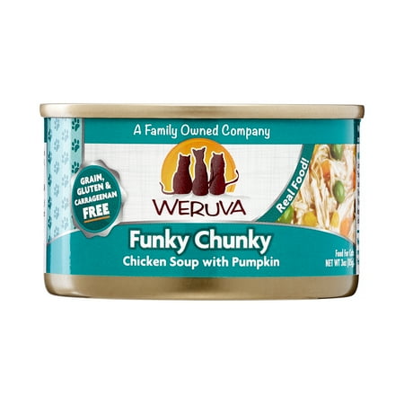 Photo 1 of (24 Pack) Weruva Funky Chunky Chicken Soup with Pumpkin Grain-Free Wet Cat Food, 3.2 oz. Cans