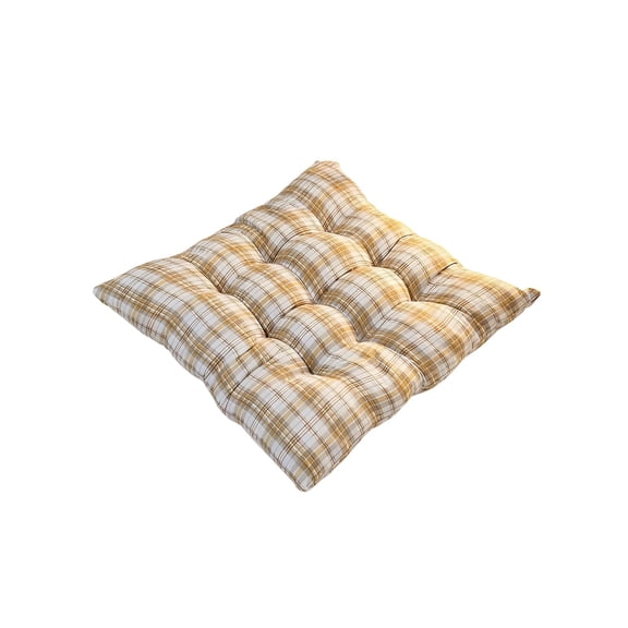 FastXmas Square Chair Pads Indoor Seat Cushions Pillows with Ties Stripes and Checks Soft Comfortable Non Slip Chair Mat for Kitchen Dining Office Desk Living Room Outdoor Tatami 15.7"