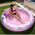 thumbnail image 1 of FANNGYX Pink Inflatable Sunbathing Pool Raft, 72" x 65" Tanning Pool Lounger with Pillow for Summer Fun LG618-343, 1 of 5
