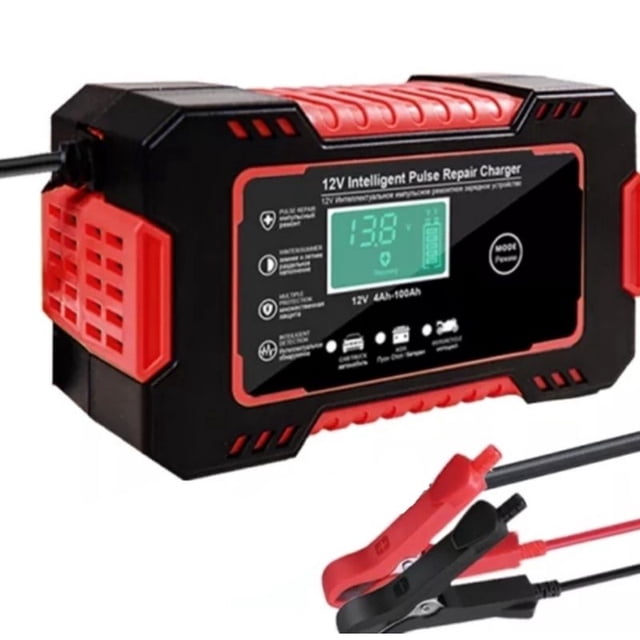 Cargador Inteligente roge de 12v para Batería de Auto/motocicleta conexión Mexicana