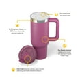 thumbnail image 4 of RTIC 30 oz Insulated Tumbler with Handle, Ceramic Lined, Leak-Resistant Straw Lid, Orchid, Road Trip Tumbler, 4 of 7