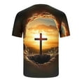 thumbnail image 4 of WAENQINLA Casual T-Shirts Men Short Sleeve Round Neck Stretchy Tops Soft Comfortable Faith Shirts 3D Printed Cross Tee Shirt Yellow T Shirts,Size M-5XL, 4 of 5