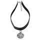 thumbnail image 1 of Gargantilla de cuero con colgante de medallón, regalo de Navidad para niñas y amigas, color plata, 1 of 5