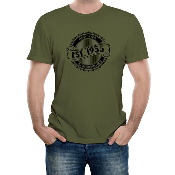 Reality Glitch EST 1955 T-Shirt – Vintage Birthday Celebration Tee for Men