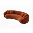 thumbnail image 2 of Comfy 5-Seater Boucle Curved Sofa | Modern Half Moon Design | Orange, 2 of 9