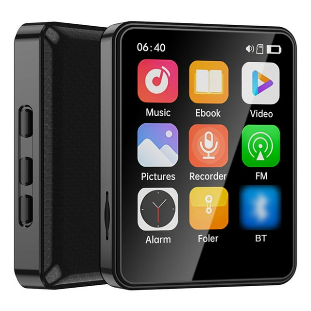 Lecteur MP3/MP4 Ultra-Portable 2,4 Pouces à Écran Tactile Complet Bluetooth 5.0 avec Extension de Carte TF 128 Go, Haut-Parleur Intégré, Lecture Audio/vidéo Haute Résolution, Liseuse, Batterie Rechargeable 300 mAh - Idéal pour