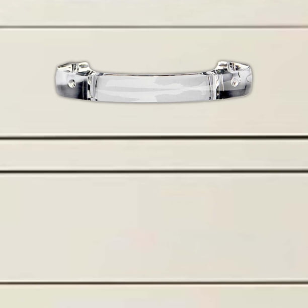 Manija de acrílico para gabinete, manija de armario, tirador de cajón de cocina, manija de gabinete con tornillos de montaje, tirador de arco para Estilo A