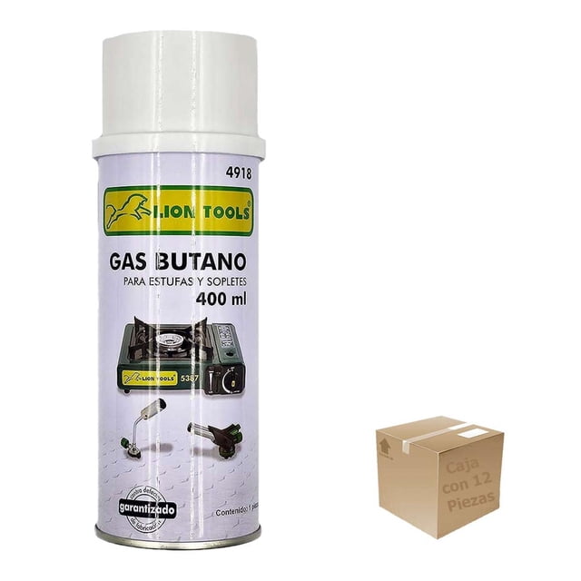 12 Pzs Gas Butano Para Estufas Y Sopletes De 400ml blanco 400ml