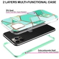 thumbnail image 2 of iPhone 12 PRO Max 2020 6.7 Inch A2342 A2410 A2412 A2411 Lightweight Slim Embedded Print Soft Silicone Durable Cover - Green Marble, 2 of 5