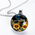 thumbnail image 2 of Crocodile Glass Circular Pendant Necklace Jewelry, 2 of 5