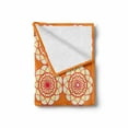 thumbnail image 2 of Orange and Pink Soft Flannel Fleece Blanket, Geometric Floral Ornaments Retro Style Geometric Curvy Circles, Cozy Plush for Indoor and Outdoor Use, 70" x 90", Orange Ivory and Pink, by Ambesonne, 2 of 6