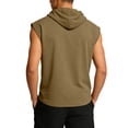 thumbnail image 4 of Mens 2026 Sleeveless Hoodie Tank Top Drawstring Hooded Tank Tops Gym Bodybuilding Cut Off Workout Muscle Shirts Sleeveless Tee Shirt,Brown M, 4 of 6