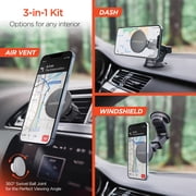 HyperGear Mag Grip Phone Mount Kit with MagSafe Vent, Dash, and Windshield Mounts, Black, 15701