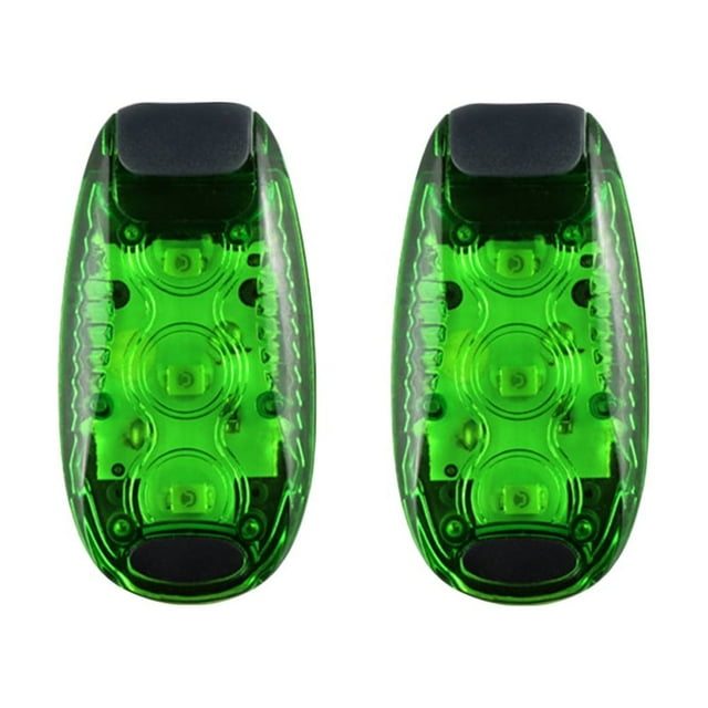 EeaseMX 2 luces de seguridad LED de 3 LED, multifuncionales, con clip, estroboscópicas, para correr de noche, andar en bicicleta (verde)
